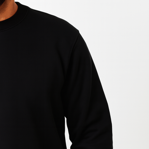 Erkek Basic Siyah Sweatshirt