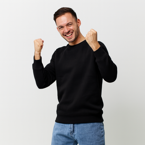 Erkek Basic Siyah Sweatshirt