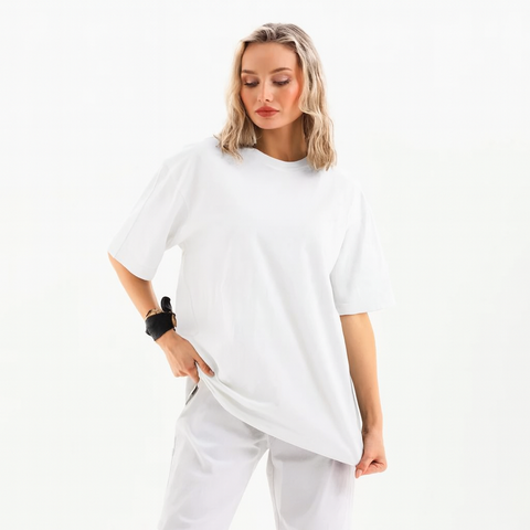 Beyaz Kadın Basic T-shirt