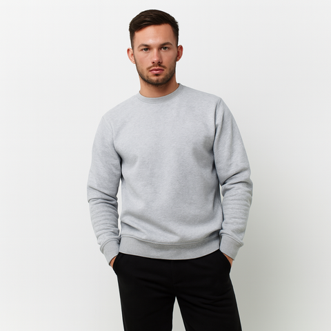 Erkek Basic Gri Sweatshirt