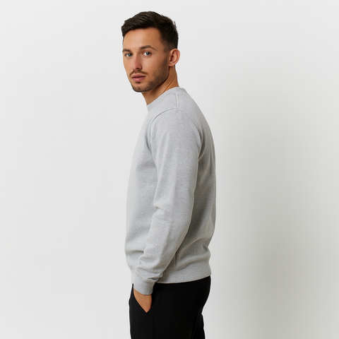 Erkek Basic Gri Sweatshirt