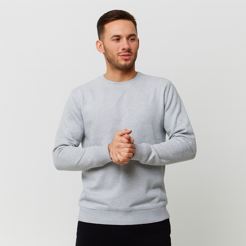 Erkek Basic Gri Sweatshirt