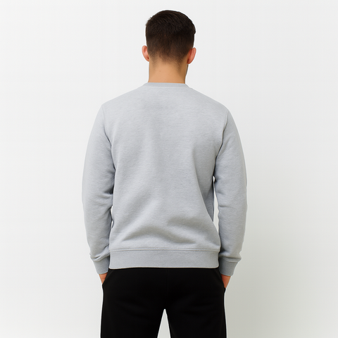 Erkek Basic Gri Sweatshirt