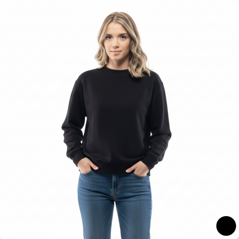 Kadın Basic Siyah Sweatshirt