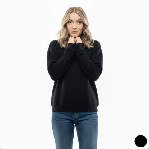 Kadın Basic Siyah Sweatshirt