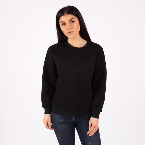 Kadın Basic Siyah Sweatshirt