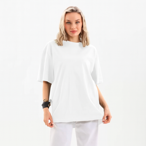 Beyaz Kadın Basic T-shirt
