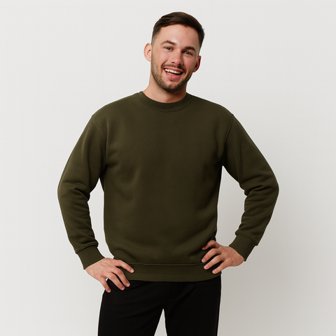 Erkek Basic Yeşil Sweatshirt