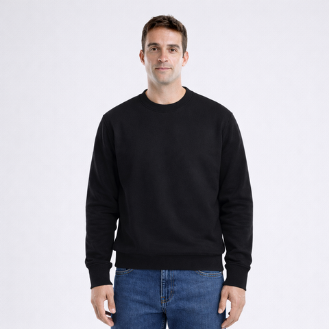 Erkek Basic Siyah Sweatshirt