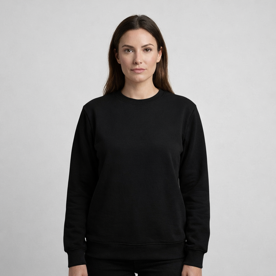 Kadın Basic Siyah Sweatshirt