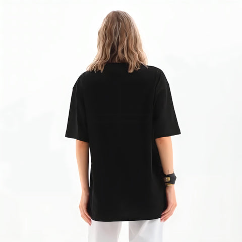 Kadın Siyah Basit T-shirt