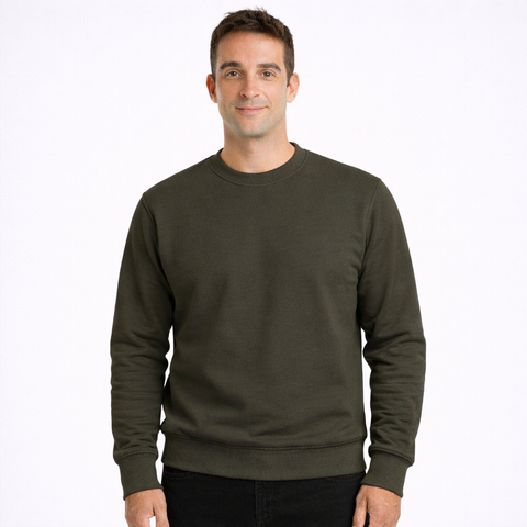 Erkek Basic Yeşil Sweatshirt